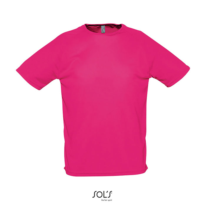 Tshirt respirant publicitaire homme polyester 140g - SPORTY rose fluo 2